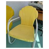 2 Vintaeg Yellow Metal Springer Porch Chairs
