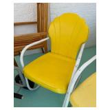 2 Vintaeg Yellow Metal Springer Porch Chairs