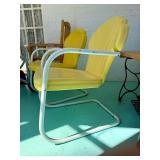 2 Vintaeg Yellow Metal Springer Porch Chairs