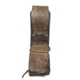 LARGE Early Antique Brass or Copper Cow Bell w/Original Leather