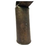 LARGE Early Antique Brass or Copper Cow Bell w/Original Leather