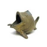 Old Vintage Brass Fish Ash Tray / Receiver