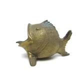 Old Vintage Brass Fish Ash Tray / Receiver
