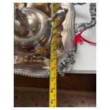 Ornate Antique Hallmarked Silver Plated Tea Service Set w/Tray