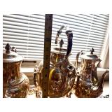 Ornate Antique Hallmarked Silver Plated Tea Service Set w/Tray