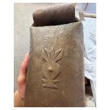 LARGE Early Antique Brass or Copper Cow Bell w/Original Leather