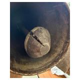 LARGE Early Antique Brass or Copper Cow Bell w/Original Leather