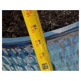 Blue Glazed Ceramic Planter Pot Textured Large 17in x 14in Good