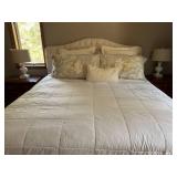 Upholstered Bed Frame w Tufted Headboard & Mattress King