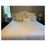 Upholstered Bed Frame w Tufted Headboard & Mattress King
