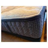 Upholstered Bed Frame w Tufted Headboard & Mattress King