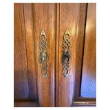 Traditional Oak Door Chest Armoire Media Cabinet 44x19x74 Good