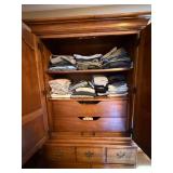 Traditional Oak Door Chest Armoire Media Cabinet 44x19x74 Good