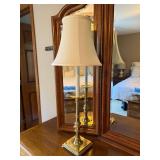 Stiffel Brass Table Lamp Model 6818 Cream Shade 34in Good