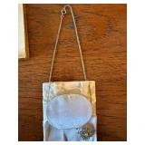 Vintage Blue Rhinestone Bracelet Necklace Set Silvertone Missing Stone