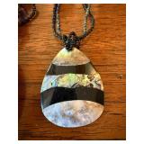 3 Pc Statement Necklace Lot Shell Pendants Beaded Strands Fashion Jewelry