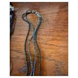 3 Pc Statement Necklace Lot Shell Pendants Beaded Strands Fashion Jewelry