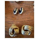 Vintage Costume Jewelry Lot Gold Tone Earrings Brooch Necklaces 16 Pc