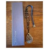 Silpada Teardrop Pendant Necklace Multi Strand Cord w Box Good