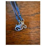 Silpada Teardrop Pendant Necklace Multi Strand Cord w Box Good