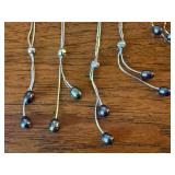 Black Pearl Jewelry Lot 7 Pc Sterling 925 Necklaces Bracelet Earrings