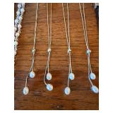 Mixed Costume Jewelry Lot Real Imperfect Pearl Necklaces & Quartz Watch