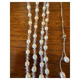 Mixed Costume Jewelry Lot Real Imperfect Pearl Necklaces & Quartz Watch