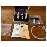 Costume Jewelry Lot Eliot Danori CZ Earrings Rhinestone Bracelet