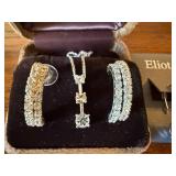 Costume Jewelry Lot Eliot Danori CZ Earrings Rhinestone Bracelet