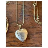 Vintage Gold Tone Costume Jewelry Lot Necklaces Pin Earrings 7 Pc