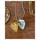 Vintage Gold Tone Costume Jewelry Lot Necklaces Pin Earrings 7 Pc