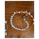 Mixed Costume Jewelry Lot 6 Pc Bracelets Necklaces Pearls Rhinestone