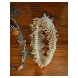 Mixed Costume Jewelry Lot 6 Pc Bracelets Necklaces Pearls Rhinestone