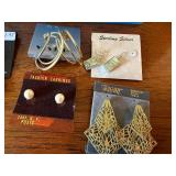Mixed Vintage Costume Jewelry Lot Trifari Sterling Earrings Pins