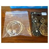 Mixed Vintage Costume Jewelry Lot Trifari Sterling Earrings Pins