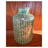 Decorative Vase Lot Mosaic Glass & Textured Pottery Tabletop Vases