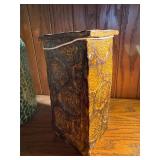 Decorative Vase Lot Mosaic Glass & Textured Pottery Tabletop Vases