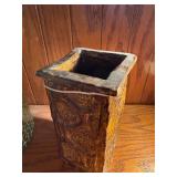 Decorative Vase Lot Mosaic Glass & Textured Pottery Tabletop Vases