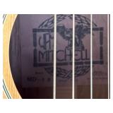 Mitchell MD-10 Acoustic Guitar Natural Dreadnought w/ Stand Good