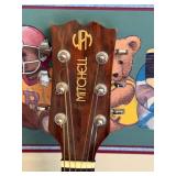 Mitchell MD-10 Acoustic Guitar Natural Dreadnought w/ Stand Good