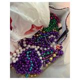 Bulk Mardi Gras Bead Necklace Lot w/ Mask Purple Green Gold Party Mix