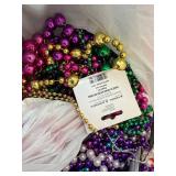 Bulk Mardi Gras Bead Necklace Lot w/ Mask Purple Green Gold Party Mix