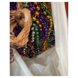 Bulk Mardi Gras Bead Necklace Lot w/ Mask Purple Green Gold Party Mix