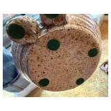 Eclectic Decor Lot Owl Pottery Basket Wood Mask Faux Hibiscus