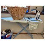 Black+Decker Iron & Large Wicker Basket Household Utility Lot
