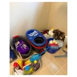 Mixed Cleaning Supply Lot Spin Mop Buckets Dusters Cloths Swiffer
