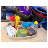 Mixed Cleaning Supply Lot Spin Mop Buckets Dusters Cloths Swiffer