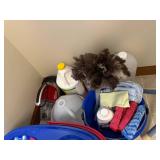 Mixed Cleaning Supply Lot Spin Mop Buckets Dusters Cloths Swiffer