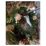 Mixed Seasonal Wreaths Garlands Holiday Decor Lot Twig Pine Cone