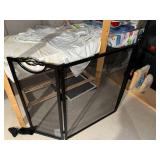 Black Metal Mesh Fireplace Screen Folding 3 Panel Decorative Hearth